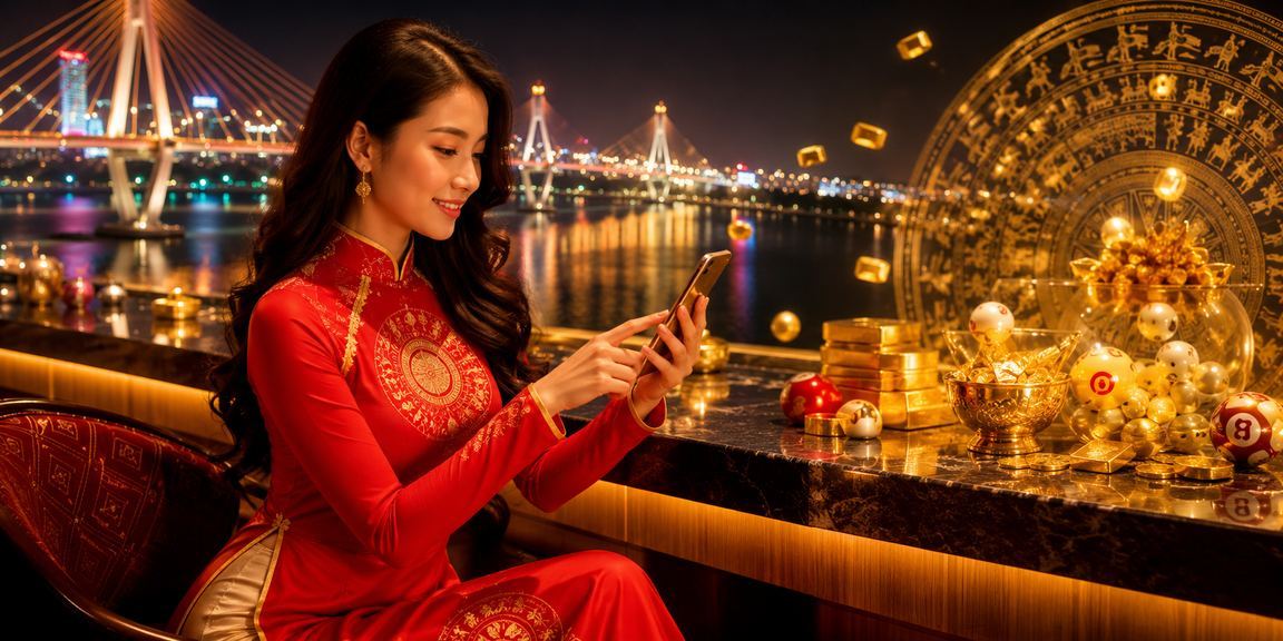 Phụ nữ mặc áo dài truyền thống tham gia xổ số trực tuyến tại Cần Thơ